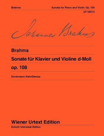 ヴァイオリン・ソナタ 第3番 ニ短調 Op.108（ヴァイオリンソロ）／Violin Sonata in D minor Op. 108