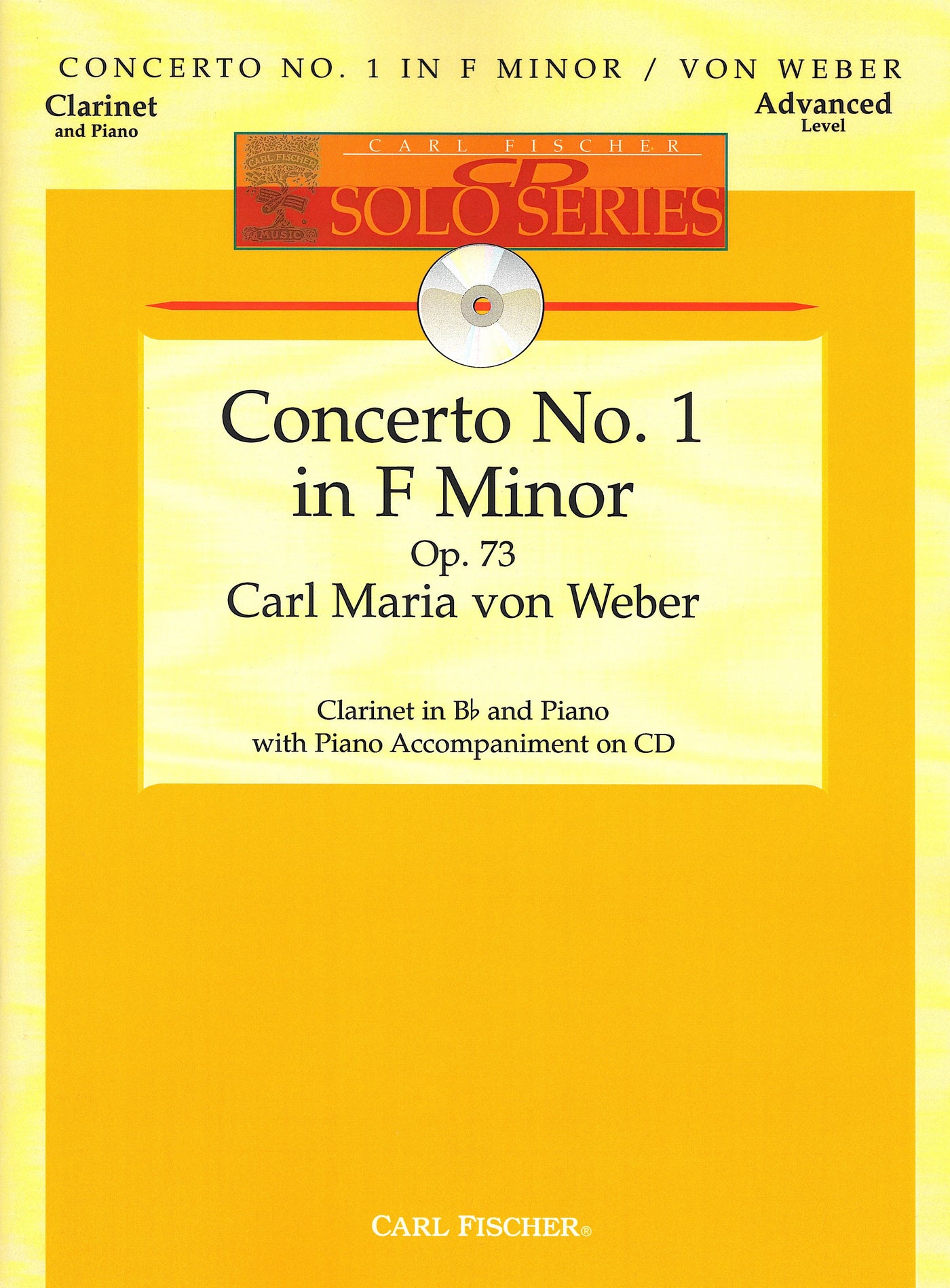 クラリネット協奏曲 第1番 ヘ短調 作品73（クラリネットソロ）／Clarinet Concerto No. 1 in F minor