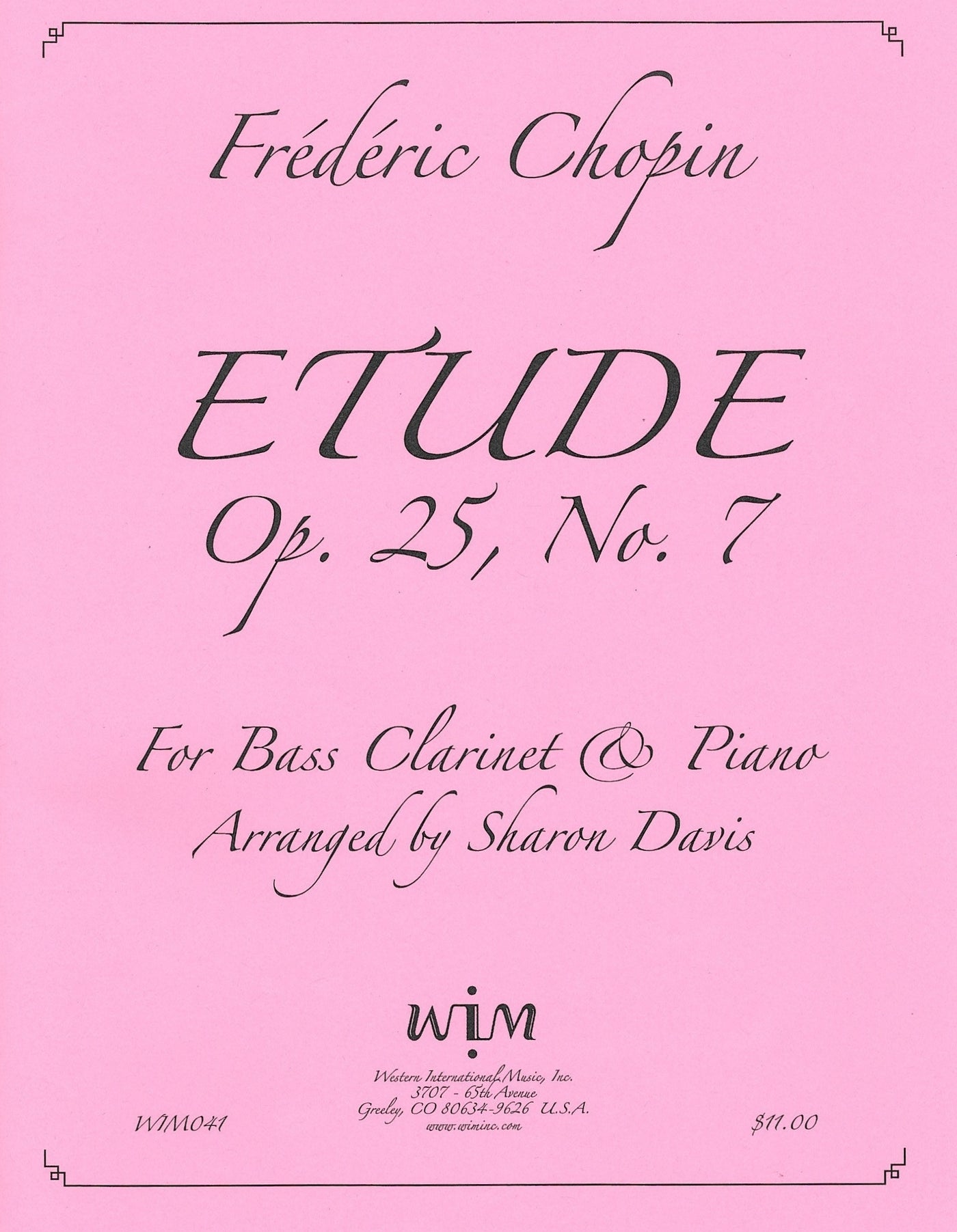 練習曲 Op.25 No. 7（12の練習曲 25-7 「恋の二重唱」）（バスクラリネット）／Etude Op. 25 No. 7 (Bass Clarinet & Piano)