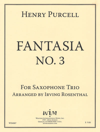 幻想曲 第3番   ファンタジア No. 3（サックス3重奏）／Fantasia No. 3 (Western International Music)