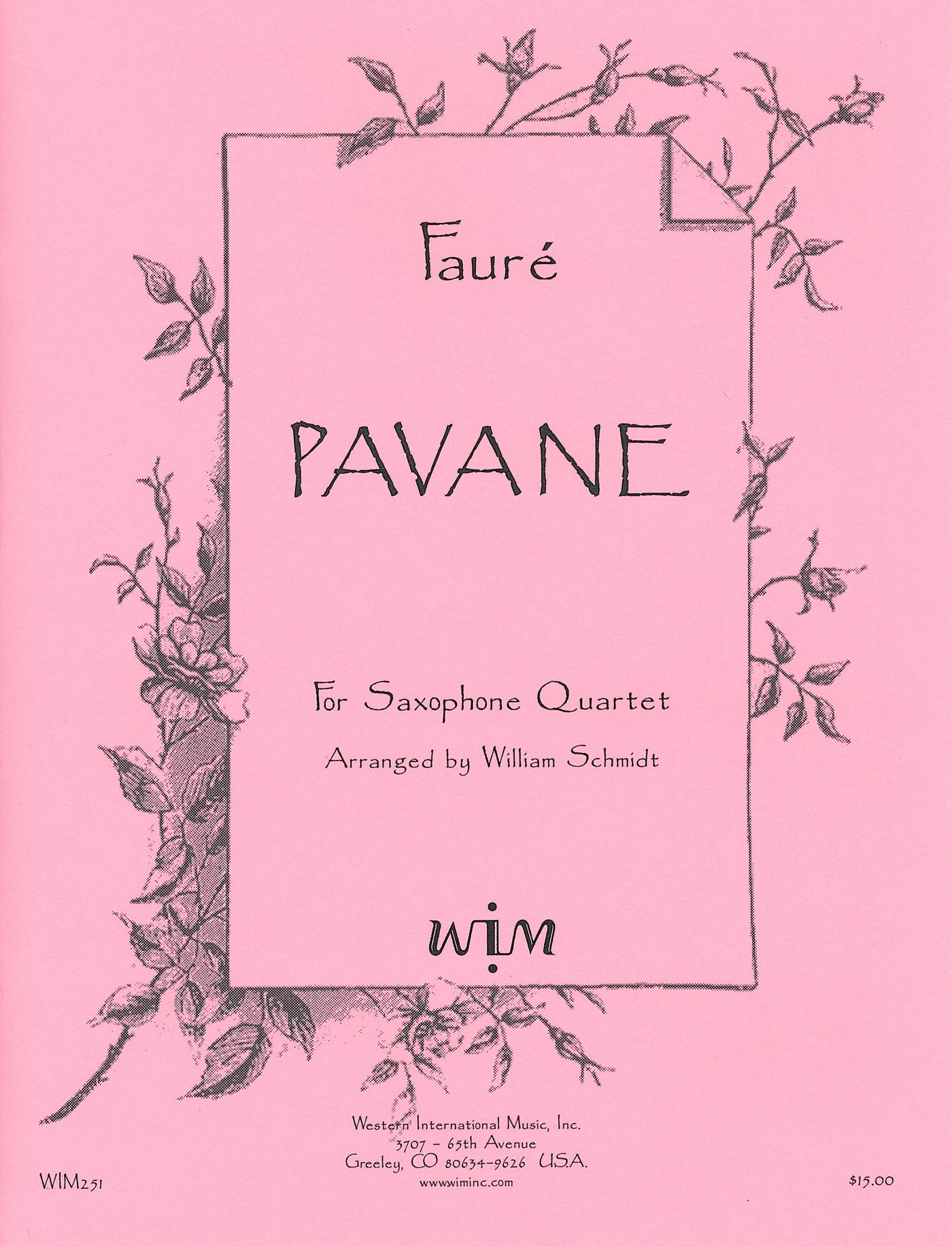 パヴァーヌ（サックス4重奏）／Pavane (Sax Quartet SATB) (Western International)