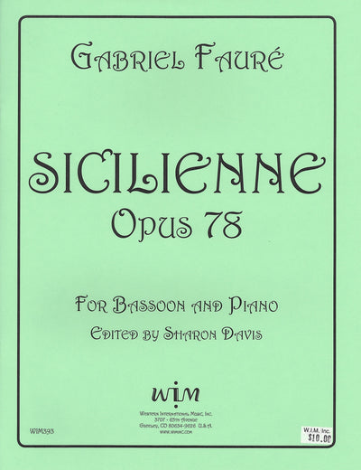 シシリエンヌ Op.78（ファゴットソロ）／Sicilienne (Bassoon & Piano)