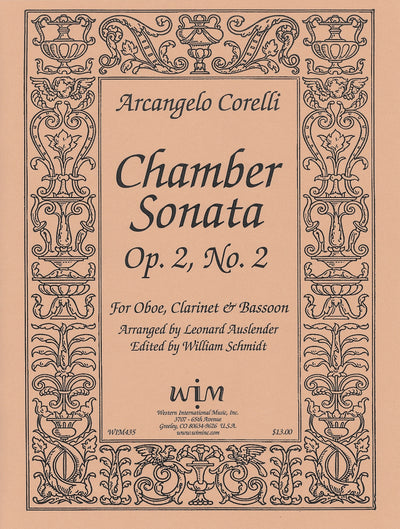 室内トリオ・ソナタ Op.2 No. 2（木管3重奏）／Chamber Sonata Op. 2 No. 2 (W.W. Trio)