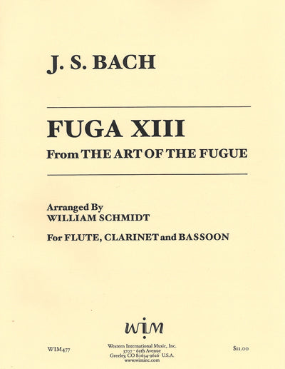 フーガの技法 第13番（木管3重奏）／Fuga 13 (Art of the Fugue) (Woodwind Trio)