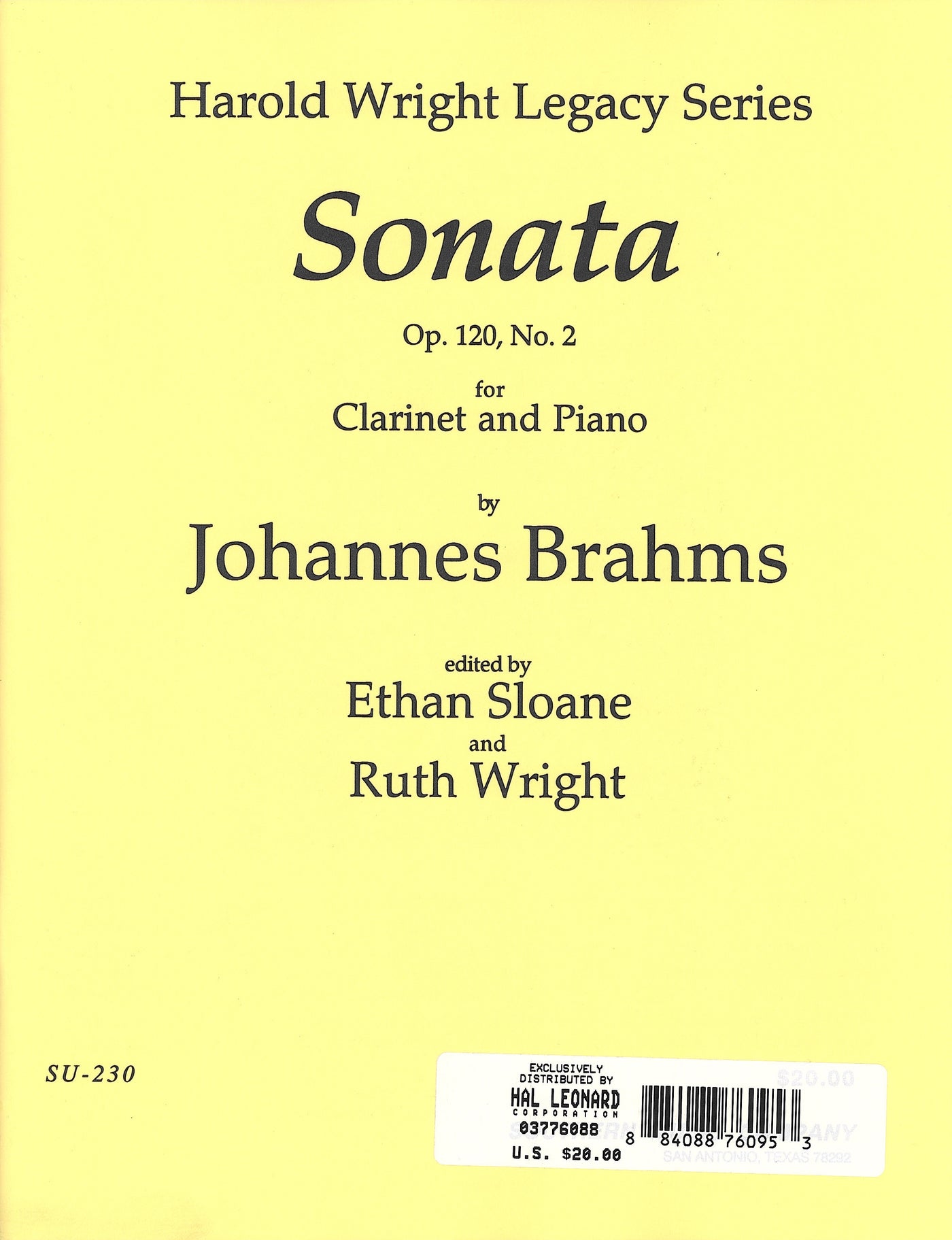 ブラームス：E♭クラリネットのためのソナタ第2番（Cl.ソロ）／Sonata