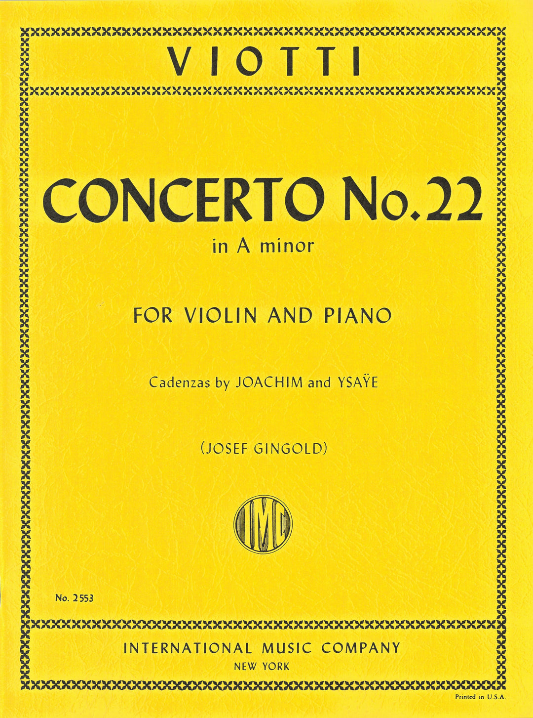 ヴィオッティ：ヴァイオリン協奏曲 第22番 イ短調（Violin.ソロ