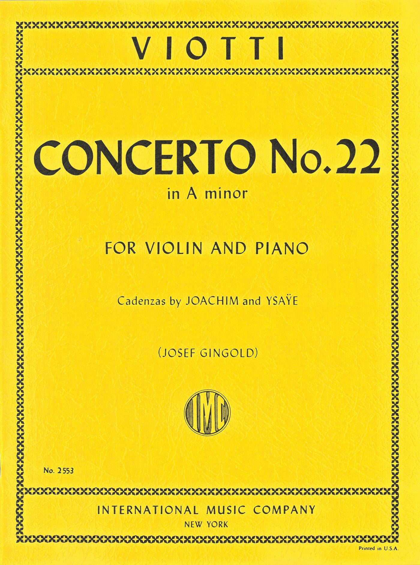 ヴィオッティ：ヴァイオリン協奏曲 第22番 イ短調（Violin.ソロ