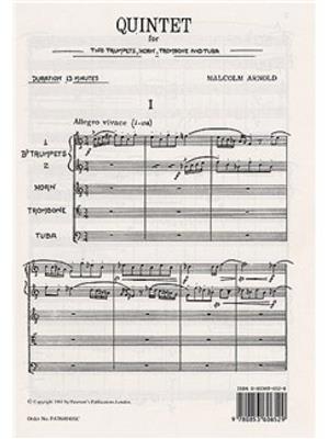 【アンサンブル楽譜】【輸入品】金管十重奏 Brass Symphony 金管5重奏曲 第1番 作品73（金管5重奏）／Brass Quintet No. 1