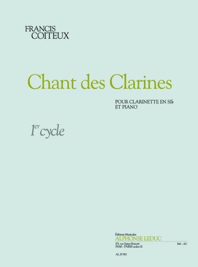 クラリネットの歌（クラリネットソロ）／Chant des Clarines (Clarinet & Piano)