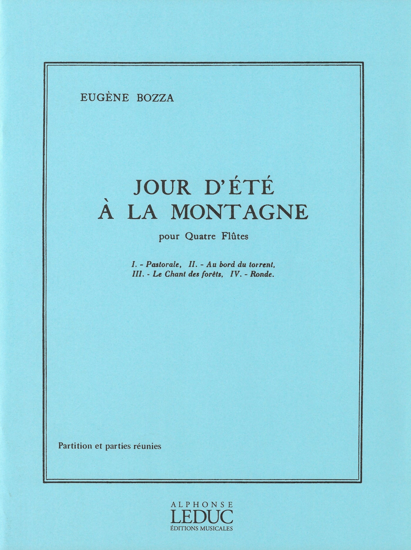 夏山の一日（フルート4重奏）／Jour D'ete a la Montagne (Flute