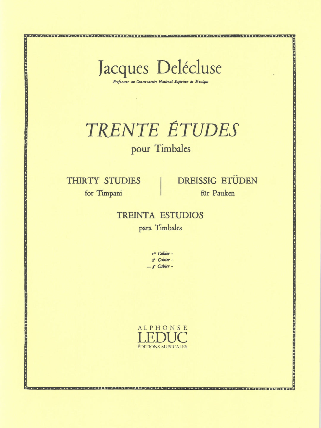 30の練習曲 第3巻（No. 21-30）（Timpani）／30 Etudes pour Timbales
