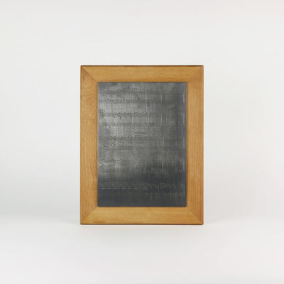 手彫り原典版 金属製楽譜プレート（木製額付き）／Music engraving plate, mounted on a wooden plaque