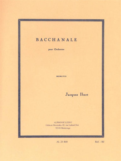 バッカナーレ（スタディスコア）／Bacchanale (Study Score)