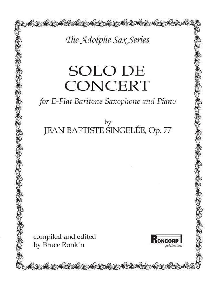 演奏会用独奏曲 第2番 作品77（バリトンサックスソロ）／Solo de Concert Op. 77 (Baritone Saxophone)