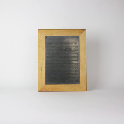 ベートーヴェン原典版 金属製楽譜プレート（木製額付き）／Music engraving plate Beethoven, mounted on a wooden plaque