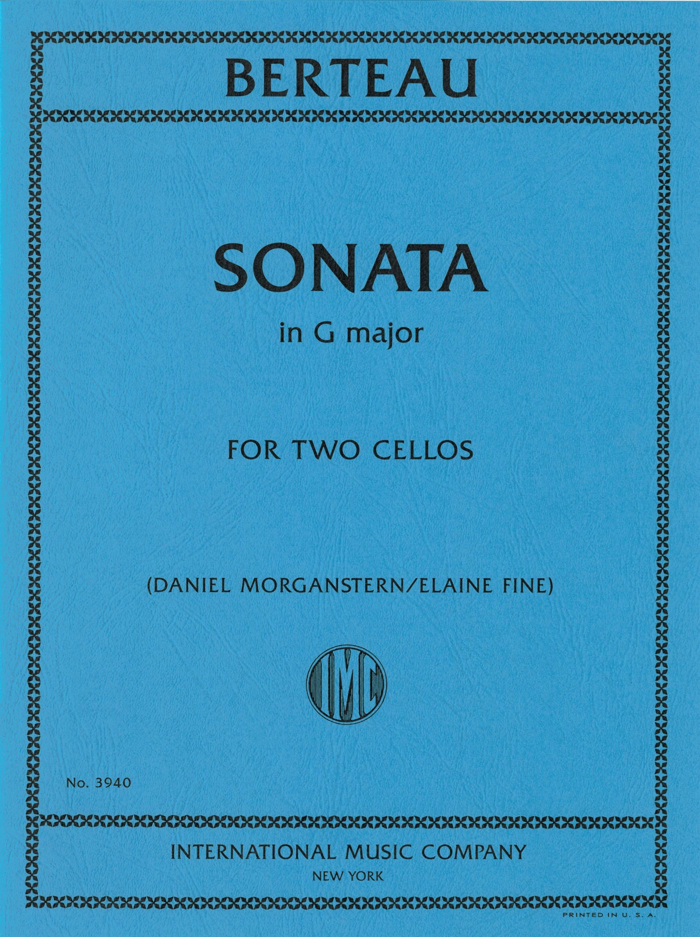 ベルトー：チェロ・ソナタ ト長調 （Cello.デュエット）／Sonata in G Major