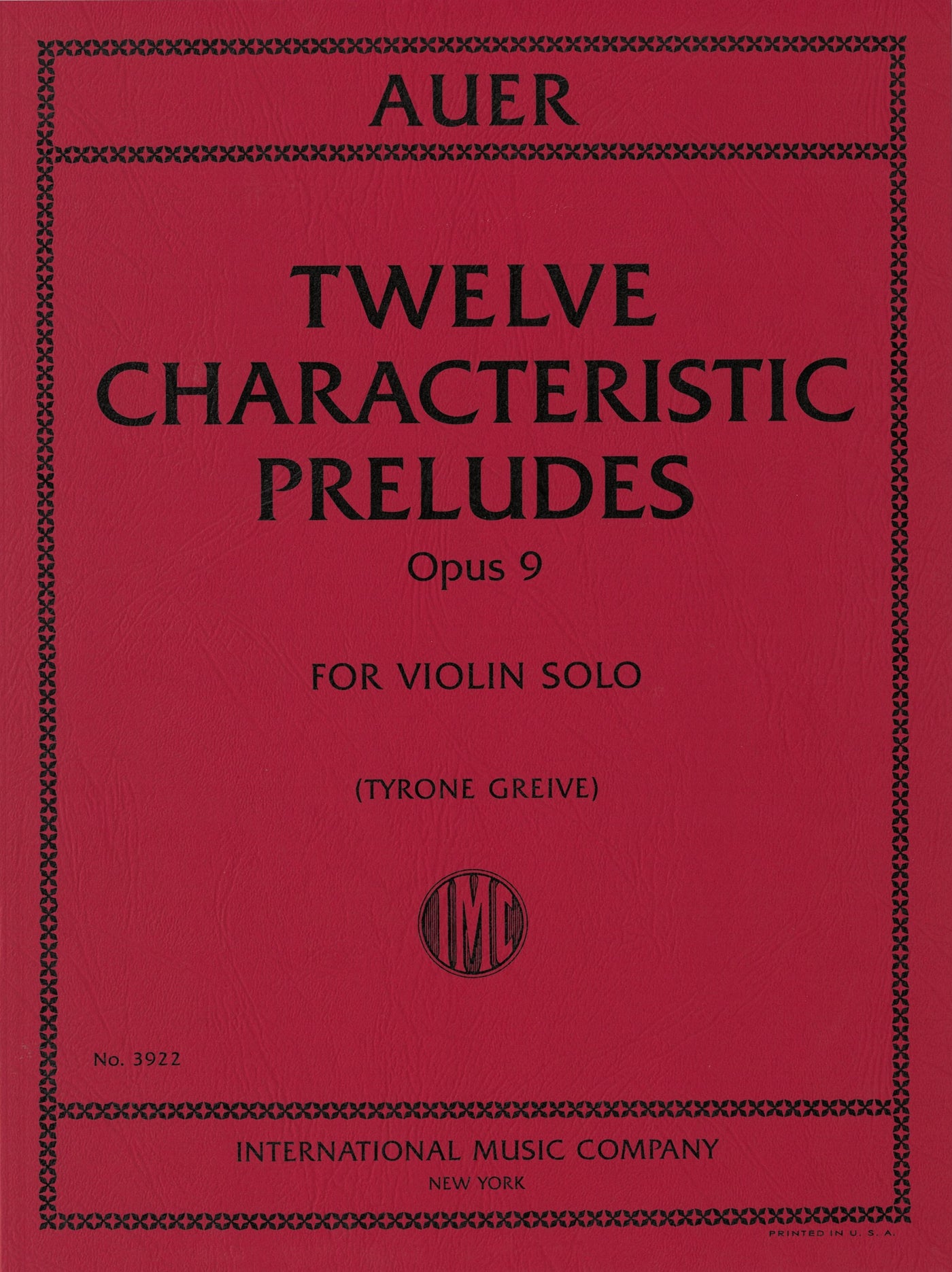 12の性格的前奏曲 Op. 9  （Violin.ソロ）／12 Characteristic Preludes Opus 9