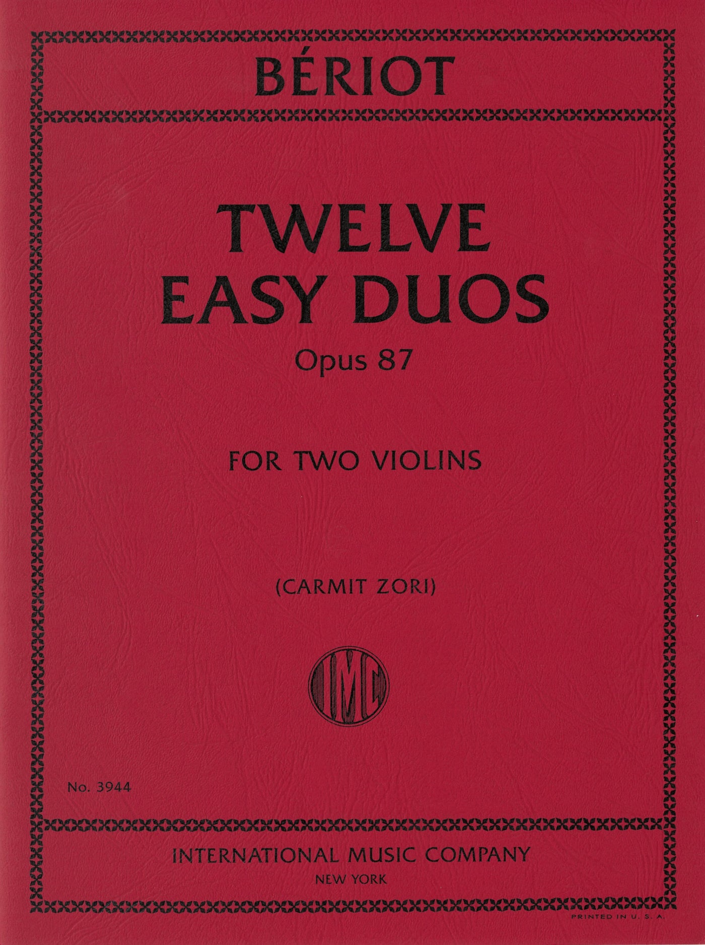 12のやさしい二重奏曲 作品87（Violin.2重奏）／12 Easy Duos Opus 87