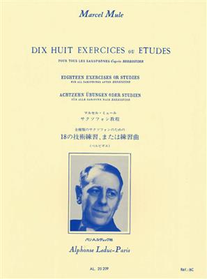 ベルビギエ：18の練習課題または練習曲／18 Exercices ou Etudes（Sax.）