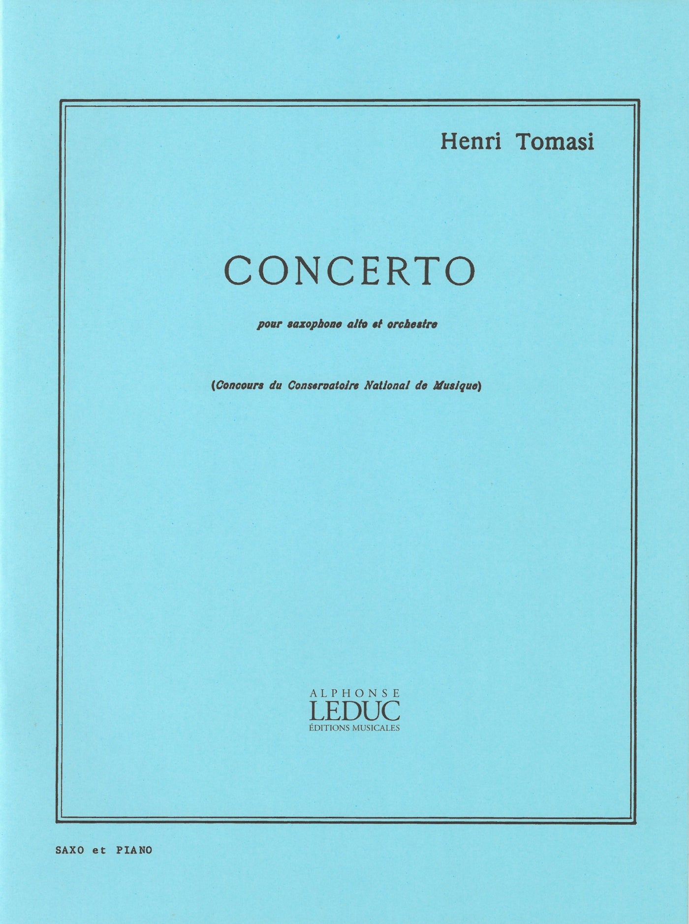 サクソフォン協奏曲（アルトサックスソロ）／Concerto (pour Saxophone
