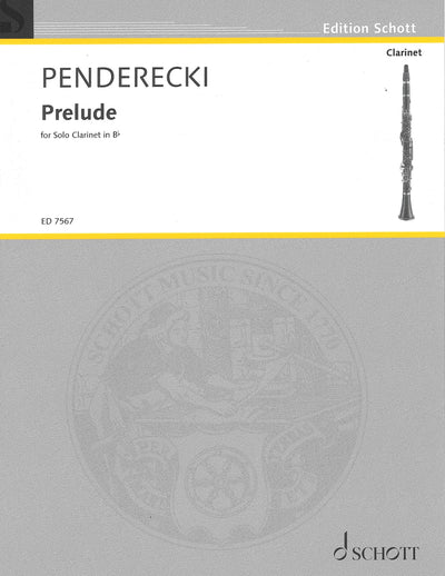 ペンデレツキ：前奏曲／Prelude for solo clarinet （Cl.ソロ）