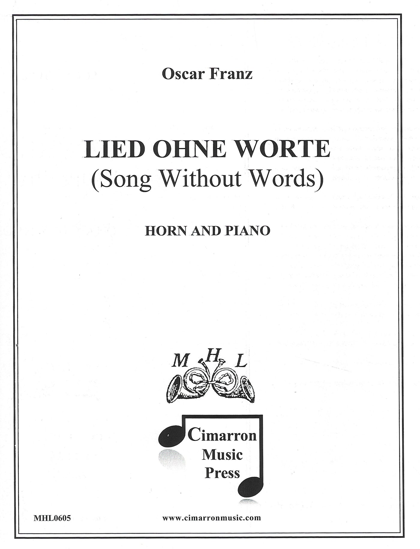 無言歌 作品2（Hrn.ソロ）／Lied ohne Worte - Song Without Words