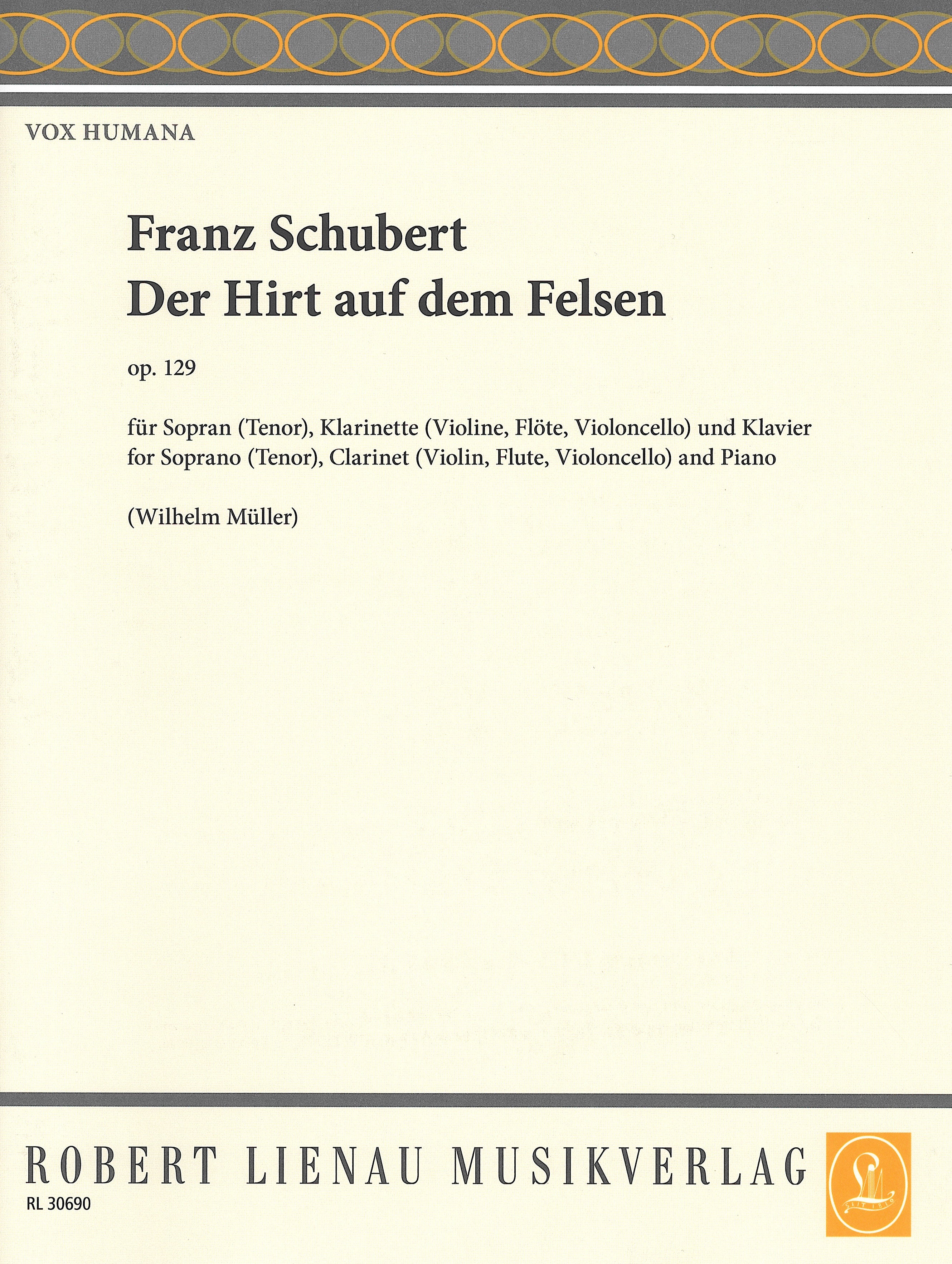 岩上の牧人 Op.129 D 965（Soprano & Clarinet & Piano）／Der Hirt auf dem Felsen ...