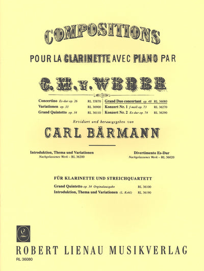 大協奏的2重奏曲 Op.48（クラリネットソロ）／Grand Duo Concertante Op. 48
