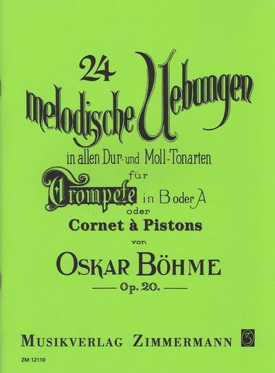 24の旋律的練習曲 作品20（トランペット）／24 Melodic Exercises in All Keys Op 20