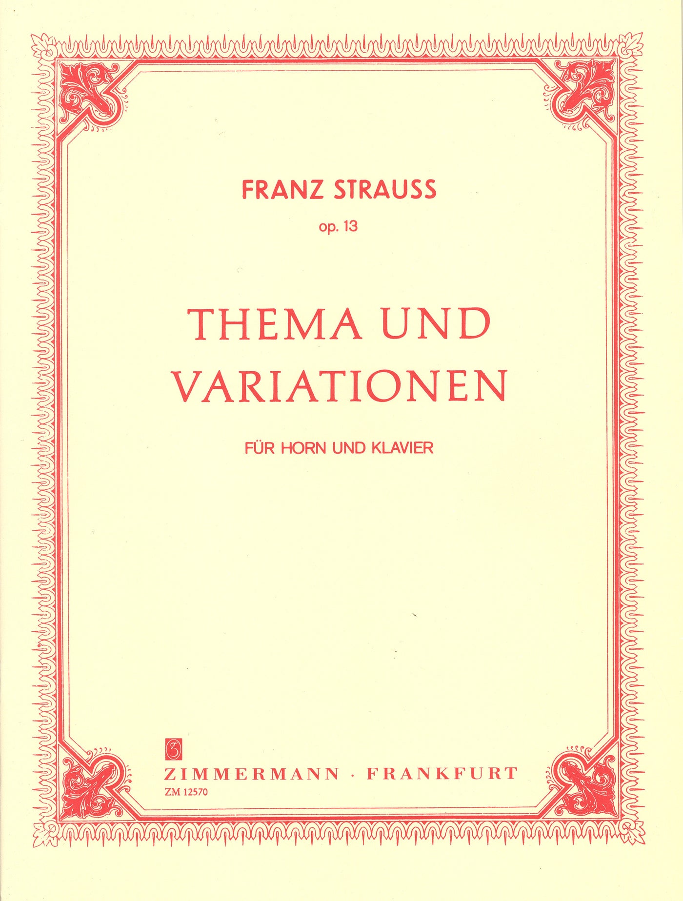 主題と変奏 Op.13（ホルンソロ）／Thema und Variationen Op. 13