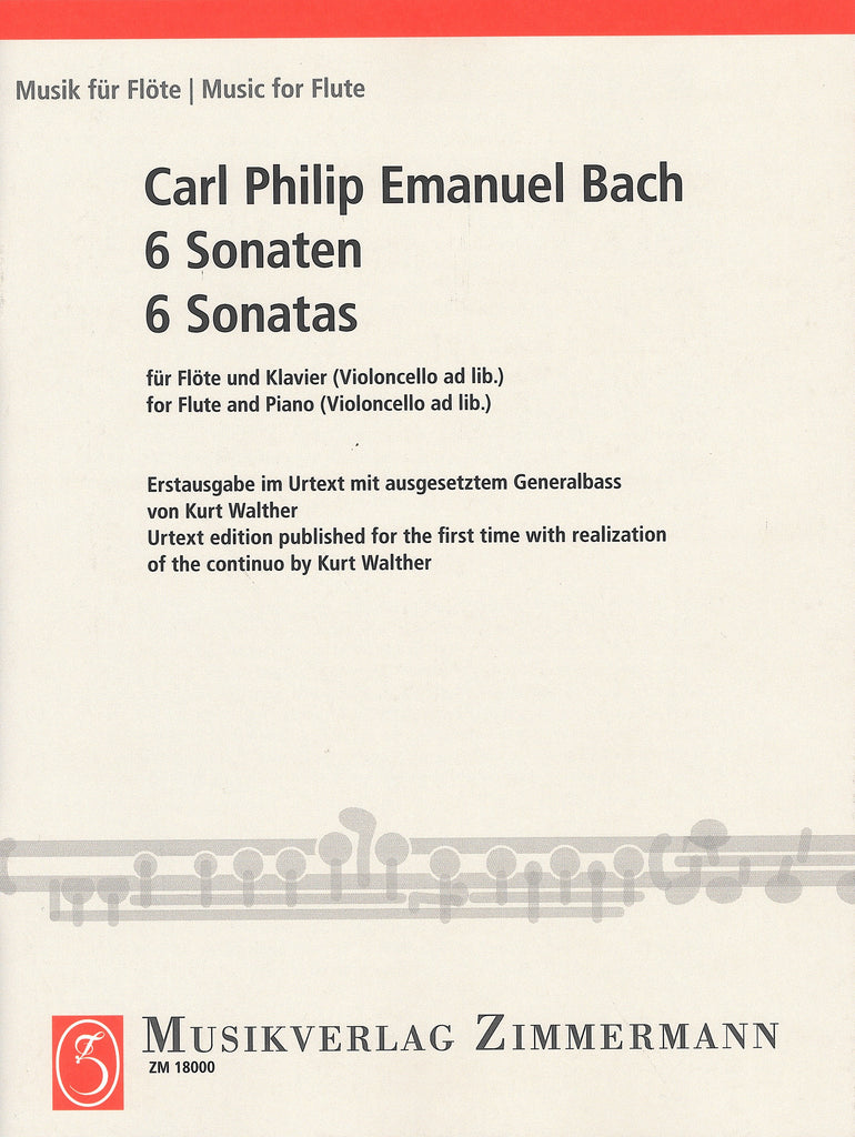 6つのフルート・ソナタ集（フルートソロ）／6 Sonatas Wq 125-127, 129